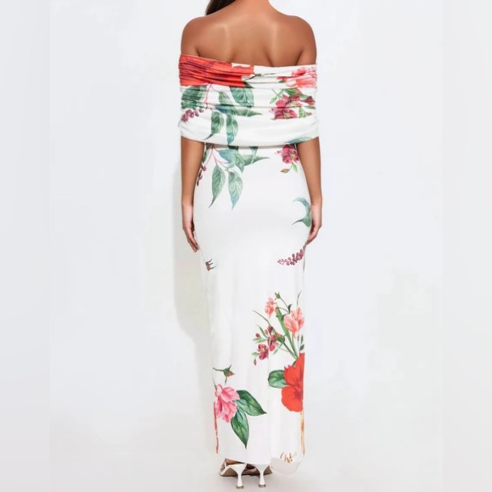Paradise Floral Maxi Dress – Off White/Combo (XS) - Picture 3 of 3